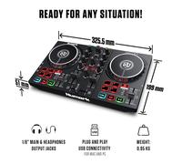 Numark Party Mix II DJ Controller with Lights, 2 Decks, Mixer, Audio Interface and Serato Lite
