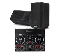Numark Party Mix Live DJ Controller and ALTO TX408 Powered PA Speakers Pair for Live Music, DJ sets, Events, Music production