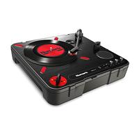 Numark PT01 Scratch - Portable DJ Turntable for Portablists with User Replaceable Scratch Switch, Built In Speaker, Power via Battery or AC Adapter, Three Speed RPM Selection and USB Connectivity