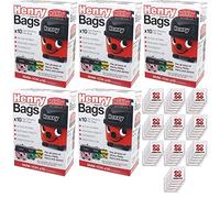 Numatic Hepa-Flo Dust Bags + Freshener Tabs for Henry Hetty Harry James Vacuum Cleaner (Pack of 50)