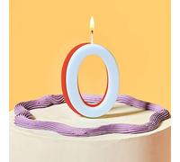 Number 0 Birthday Candle, Layered Colour Wax Candle for Cake Decoration, Numeric Candles for Birthdays, Blue and Green Design, Perfect for Celebrating Birthdays