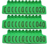 Number 001-1000 Pig Cattle Goat Animal Ear Tags 100 Pieces Plastic .301-400/1-100(Green,401 500)