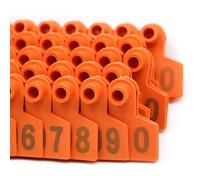 Number 001-1000 Pig Cattle Goat Animal Ear Tags 100 Pieces Plastic .301-400/1-100(Orange,401 500)