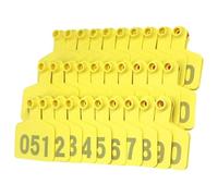 Number 001-1000 Pig Cattle Goat Animal Ear Tags 100 Pieces Plastic .301-400/1-100(Yellow,401 500)
