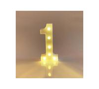 (Number 1) 22cm LED Light Up Numbers White 0-9 Wedding Birthday Party Battery Powered Lamp