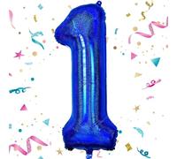 Number 1 Balloon, Dark Blue Number Balloons 1, 40"Large Self Inflating Foil Balloons Number 1,Dark Blue 1 Birthday Balloon for 1st Girls Boys Baby Shower Birthday Anniversary Theme Party Decorations