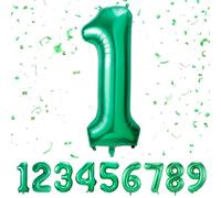 Number 1 Balloons 1,Green 1 Balloon 40 Inch Giant Helium Foil Number Balloons for Boys Girls Party Decor Birthday Anniversary Graduation Party Decorations Supplies