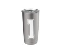 Number 1 Big Bold Capital Varsity Alphabet Monogram Stainless Steel Insulated Tumbler
