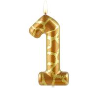 Number 1 Candles 1st Birthday Candles Giraffe Gold Happy Birthday Candle Premium Wax & Metallic Design Giraffe Themed Cake Topper Decorations for Birthday Party Anniversary Celebration Supplies