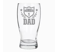Number 1 Dad Engraved Beer Pint Glass Best Dad Daddy Gift Birthday Gift for Him New Dad Gift Gift Fathers Present Birthday Gift for Men Number 1 Dad Beer Cider Pint Glass Engraved Number 1 Dad Glass