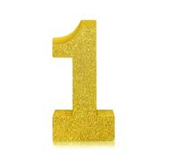 Number 1 Glitter Table Decoration Centrepiece Gold,1st Birthday Table Decorations for Boys Girls,20cm Sparkly 1 Sign Table Number Topper for Birthday Wedding Anniversary Table Decorations