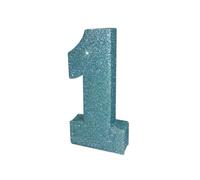Number 1 Glitter Table Decoration Light Blue| First Birthday Table Centrepiece | Table Decorations Centrepiece | 1st Birthday Decorations | Pack of 1 | 20cm |H107 | 1st birthday decorations for boys
