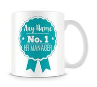 Number 1 HR Manager 'Rosette Award' Personalised Mug/Cup Customise with Name - Green