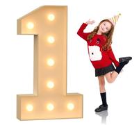 Number 1 Light Up Marquee Numbers for Party Decor, Giant Mosaic LED Lights Pre-cut Foam Board Set for Valentine's Day Birthday Christmas New Year,100cm-3.3ft