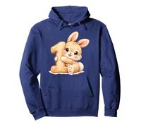 Number 1 Rabbit Watercolor Cute Baby Animal Counting Kids Pullover Hoodie