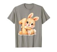 Number 1 Rabbit Watercolor Cute Baby Animal Counting Kids T-Shirt
