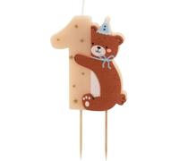 Number 1 Teddy Bear Birthday Candle, 7 cm