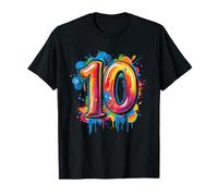 Number 10 10th Birthday Ten Year Old Boys Girls Graffiti T-Shirt