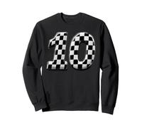 Number 10 Checkered Flag Birthday Boy Race Car Party Pit Ten Sweatshirt