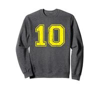 Number 10 Ten Varsity Distressed Vintage Sport Team Player's Sweatshirt