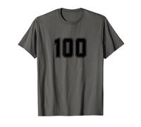 Number 100 - Minimalist Birthday Sports Team Jersey Numbered T-Shirt