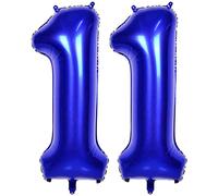 Number 11 Balloons Navy Blue, 40 Inch Navy Blue Helium Foil Number 11 Balloons, Large Number Balloon Age Balloon Self Inflating for Boys Girls 11th Birthday Wedding Anniversary Party Decorations