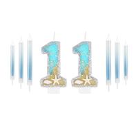 Number 11 Candle for Birthday Cake, Blue Candles, 11th Birthday Cake Decorations for 11th Birthday Party Supplies, Cake Candles Cake Topper Decorations for Boys Girls Men Women Birthday Party Wedding