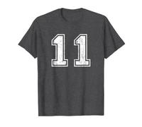 Number 11 Varsity Distressed Vintage Sports Team Practice T-Shirt