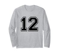Number 12 Jersey for a Happy 12th Birthday Twin Day Long Sleeve T-Shirt