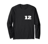 Number 12 Twelve Sports Team FRONT AND BACK PRINT Both Sides Long Sleeve T-Shirt