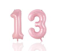 Number 13 Balloons,13th Birthday Balloons for Girls, Self Inflating Mylar 13 Balloon, Age 13 Birthday Decorations for Teen Girl, Girls 13th Birthday Decorations(40'' Pink)