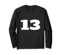 Number 13 Thirteen Sports Team FRONT PRINT Matching Birthday Long Sleeve T-Shirt