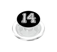 Number 14 Grungy White Sports Team Style PopSockets PopGrip for MagSafe