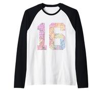 Number 16 Years of Being Awesome 16TH Birthday Raglan Baseball Tee
