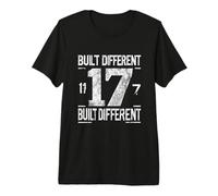 Number 17 Built Different Motivational Seventeen Design Premium T-Shirt