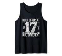 Number 17 Built Different Motivational Seventeen Design Tank Top