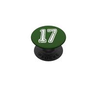 Number 17 Grungy White Sports Team Style PopSockets Adhesive PopGrip