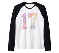 Number 17 Years of Being Awesome 17TH Birthday Raglan Baseball Tee