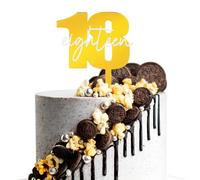 Number 18 Cake Topper Double Layers Design 18th Birthday Cake Topper Gold Acrylic Eighteen 18 Cake Pick Decoration for Birthday Anniversary Party Supplies (18)