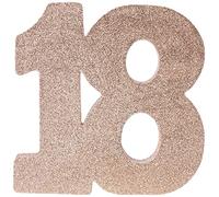 Number 18 Glitter Table Decoration Rose Gold| Table Centrepiece | Table Decorations Centrepiece | 18th Birthday Decorations | Pack of 1 | 20cm |H121