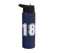 Number 18 On Back Big Bold 18 Team Group Player Matching Stainless Steel Insulated Water Bottle