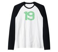 Number 19 Shirt Retro Uniform Europe Style Back Print Jersey Raglan Baseball Tee
