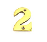 Number "2" 50mm in Polished Brass