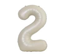 Number 2 Balloon Creamy White Numbers Balloons 2 Birthday Party Foil Balloon 2 Decoration Support Helium-40inch