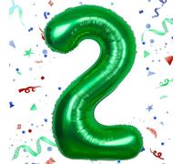 Number 2 Balloon, Dark Green Number Balloons 2, 40"Large Self Inflating Foil Balloons Number 2,Dark Green 2 Birthday Balloon for 2nd Boys Girls Birthday Anniversary Theme Party Decorations