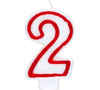 Number 2 Classic Birthday Candle (13cm) 1 Count - Perfect Celebration Candle for Any Events