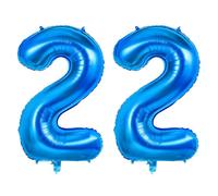 Number 22 Balloons for 22nd Birthday Party Decorations, 0-100 Large No.22 Balloons for Her Him and Daughter Son, 40 Inch Dark Blue Foil Helium Balloon for 22 Year Old Anniversary Decorations