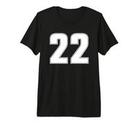Number 22 Twenty Two Age Year Sport Jersey #22 Front & Back Premium T-Shirt