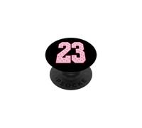 Number 23 Pink Hearts Varsity Style 23rd Birthday Design PopSockets Adhesive PopGrip