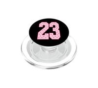 Number 23 Pink Hearts Varsity Style 23rd Birthday Design PopSockets PopGrip for MagSafe